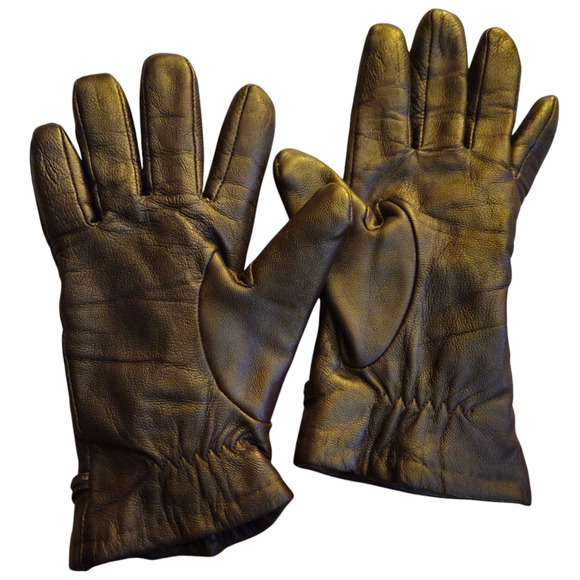 Vintage Isotoner Aris Set Of 2 Women (8-9) Leather Gloves Winter Riding Classic - Picture 3 of 11